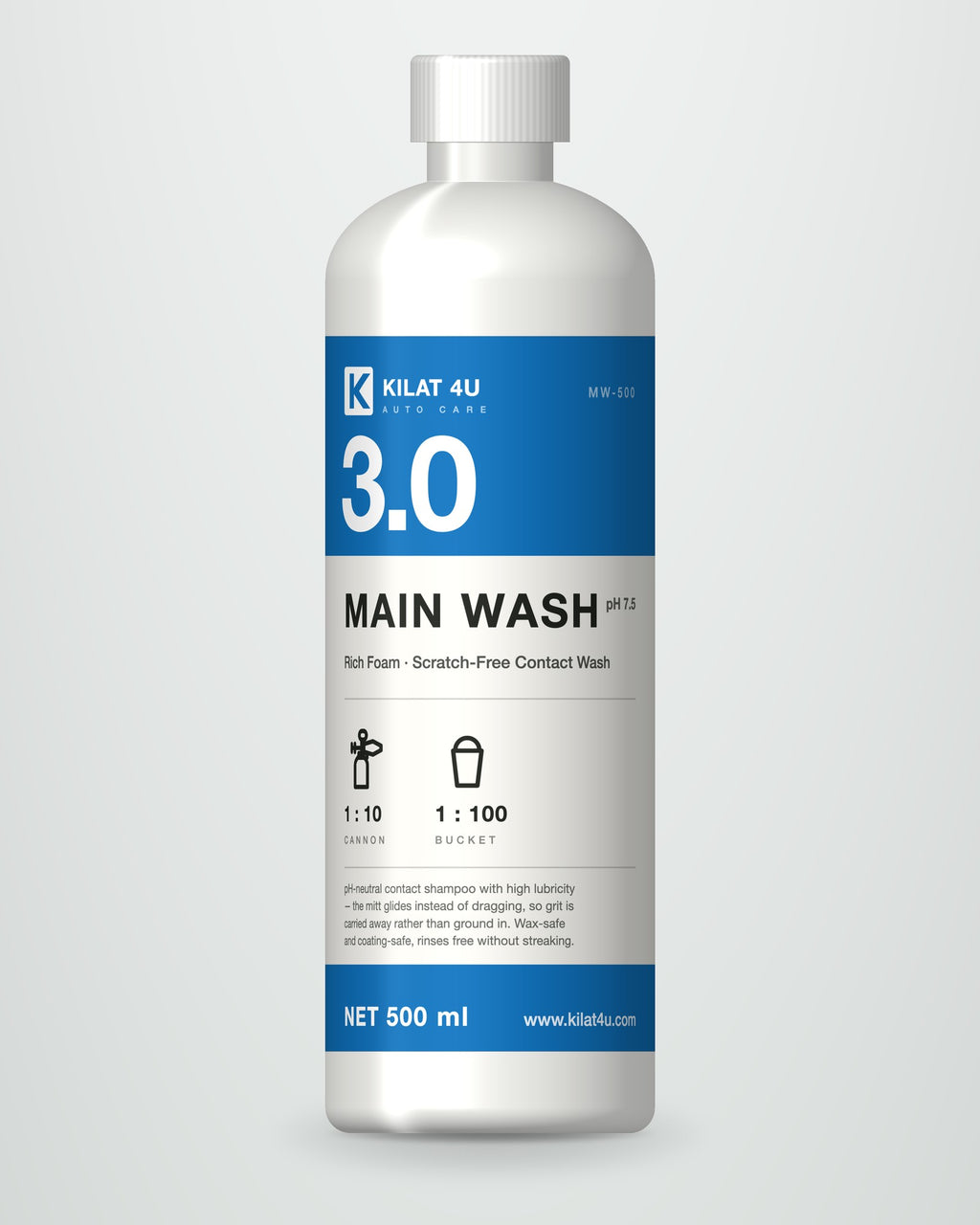 3.0 MAIN WASH 500 ml bottle, front