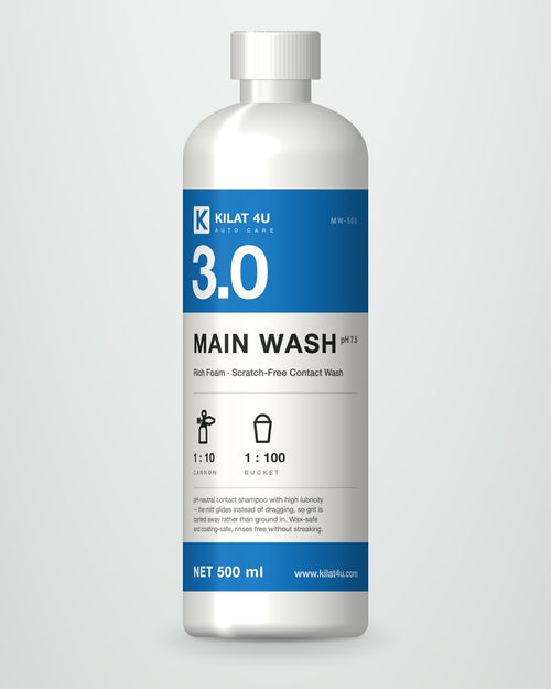 3.0 MAIN WASH 500 ml bottle, front