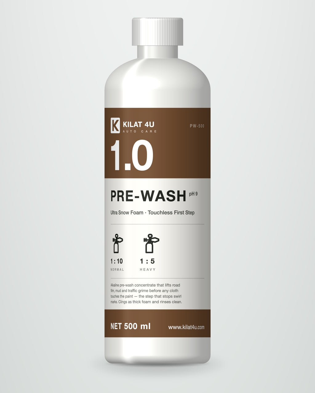 1.0 PRE-WASH 500 ml bottle, front