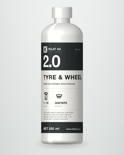 2.0 TYRE & WHEEL 500 ml bottle, front