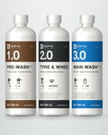 The 3-Step Set: 1.0 PRE-WASH, 2.0 TYRE & WHEEL and 3.0 MAIN WASH